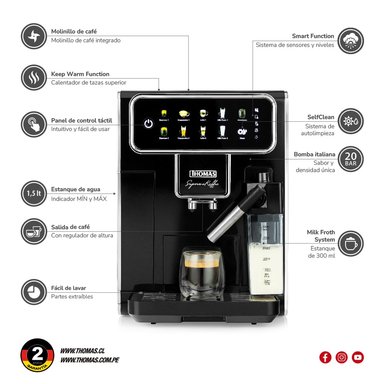 CAFETERA AUTOMATICA SUPREMAKAFFEE TH-175DEML - 7