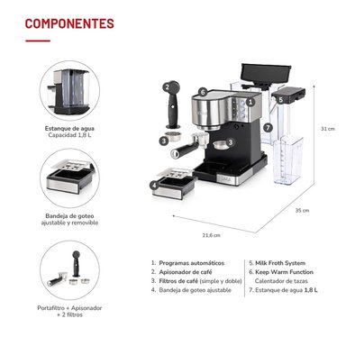 CAFETERA THOMAS EXPRESSO LATEKAFFEE TH-160DELI SÚPER AUTOMÁTICA - 6