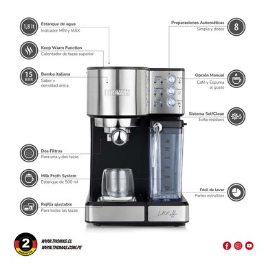 CAFETERA THOMAS EXPRESSO LATEKAFFEE TH-160DELI SÚPER AUTOMÁTICA - 7