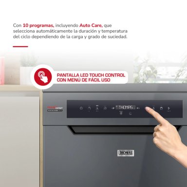 LAVAVAJILLAS 16 CUBIERTOS INOX DARK TH-DW16CA - 6