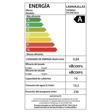 LAVAVAJILLAS 16 CUBIERTOS INOX DARK TH-DW16CA - 9