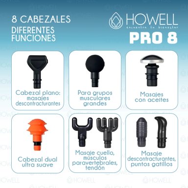 PISTOLA MASAJES HOWELL PROFESIONAL MASAJEADOR MUSCULAR - 6