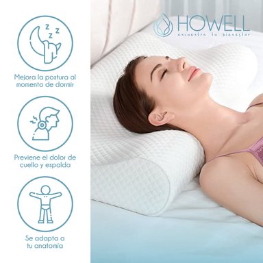 ALMOHADA HOWELL CERVICAL VISCOELÁSTICA FLEX MEMORIA DORMIR DESCANSO - 2
