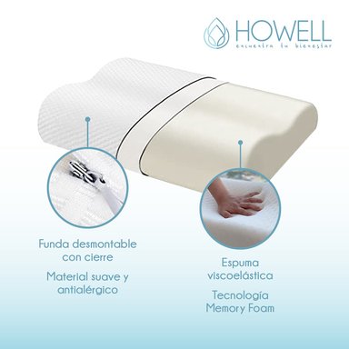 ALMOHADA HOWELL CERVICAL VISCOELÁSTICA FLEX MEMORIA DORMIR DESCANSO - 4