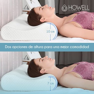 ALMOHADA HOWELL CERVICAL VISCOELÁSTICA FLEX MEMORIA DORMIR DESCANSO - 7