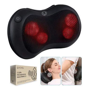 COJÍN HOWELL MASAJEADOR INALÁMBRICO ALMOHADA MASAJE CALOR - 1