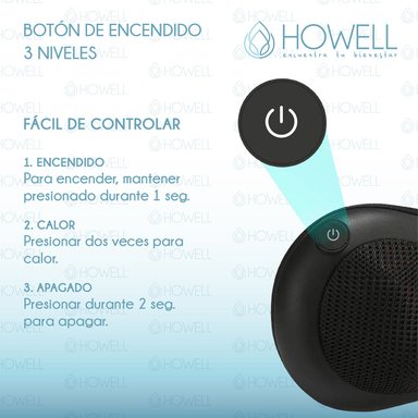 COJÍN HOWELL MASAJEADOR INALÁMBRICO ALMOHADA MASAJE CALOR - 3