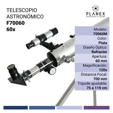 TELESCOPIO ASTRONOMICO MONOCULAR F70060 PLANEX + SOPORTE - 2