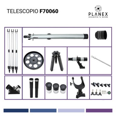 TELESCOPIO ASTRONOMICO MONOCULAR F70060 PLANEX + SOPORTE - 7