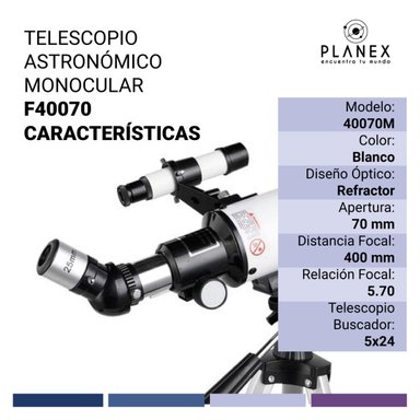 TELESCOPIO ASTRONOMICO MONOCULAR F40070 PLANEX + SOPORTE - 2
