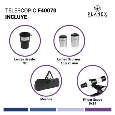 TELESCOPIO ASTRONOMICO MONOCULAR F40070 PLANEX + SOPORTE - 4