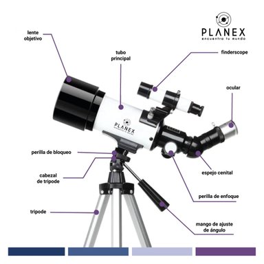 TELESCOPIO ASTRONOMICO MONOCULAR F40070 PLANEX + SOPORTE - 6