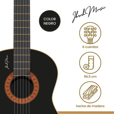 GUITARRA ACÚSTICA IBRAH MUSIC CLÁSICA IBRAH 39 PULGADAS COLORES + FUNDA - 2