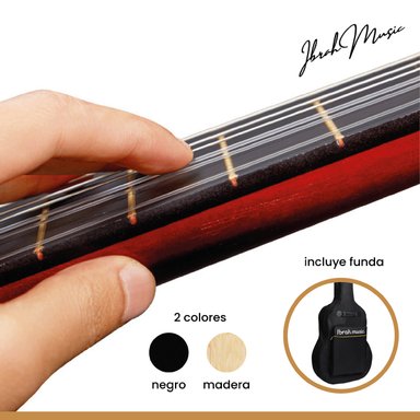 GUITARRA ACÚSTICA IBRAH MUSIC CLÁSICA IBRAH 39 PULGADAS COLORES + FUNDA - 4