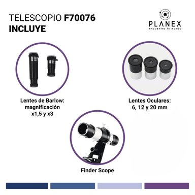 TELESCOPIO ASTRONOMICO NEWTONIANO F70076 PLANEX + SOPORTE - 4