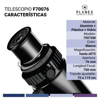 TELESCOPIO ASTRONOMICO NEWTONIANO F70076 PLANEX + SOPORTE - 5