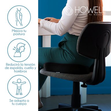 COJÍN HOWELL LUMBAR ORTOPÉDICO VISCOELÁSTICO ASIENTO - 3