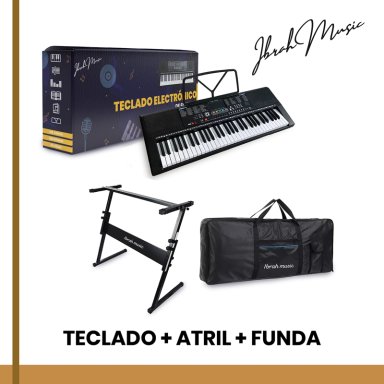 TECLADO IBRAH MUSIC MUSICAL 61 TECLAS IBRAH PIANO + FUNDA + ATRIL - 5