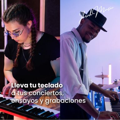 TECLADO IBRAH MUSIC MUSICAL 61 TECLAS IBRAH PIANO + FUNDA + ATRIL - 8