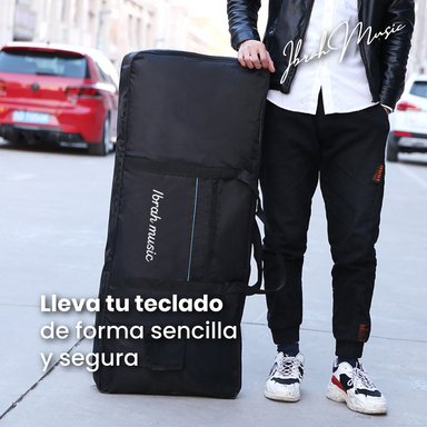 FUNDA IBRAH MUSIC TECLADO 61 TECLAS IMPERMEABLE ACOLCHONADO - 7