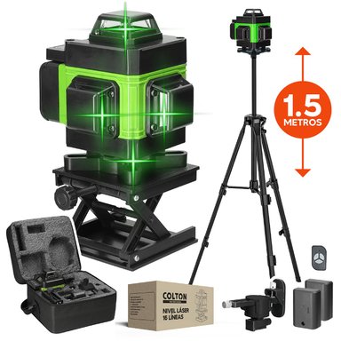 NIVEL LÁSER WATSON 16 LÍNEAS AUTO + 2 BATERÍAS + TRÍPODE - 1