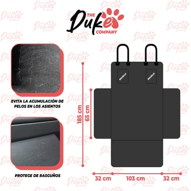 FUNDA COBERTOR MALETERO DUKE AUTO PARA MASCOTAS ASIENTO - 5