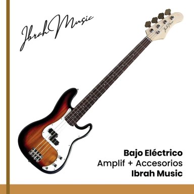 BAJO ELE CTRICO IBRAH 4 CUERDAS + AMPLIFICADOR 20W + ACCES - 9