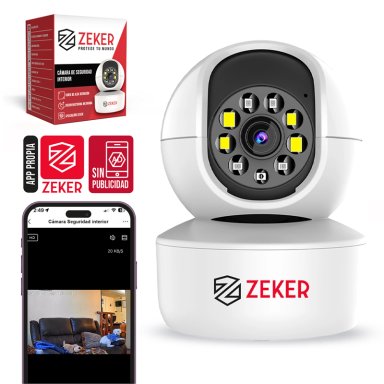 CAMARA DE SEGURIDAD INTERIOR WIFI IP ZEKER 2MP 5G PAN TILT - 1