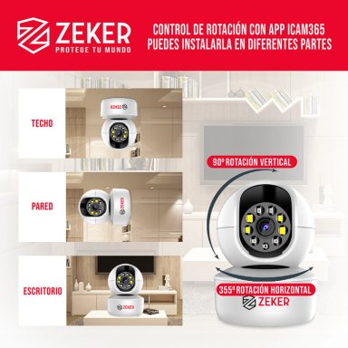 CAMARA DE SEGURIDAD INTERIOR WIFI IP ZEKER 2MP 5G PAN TILT - 5