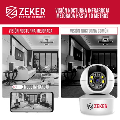 CAMARA DE SEGURIDAD INTERIOR WIFI IP ZEKER 2MP 5G PAN TILT - 6