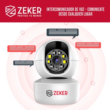 CAMARA DE SEGURIDAD INTERIOR WIFI IP ZEKER 2MP 5G PAN TILT - 8