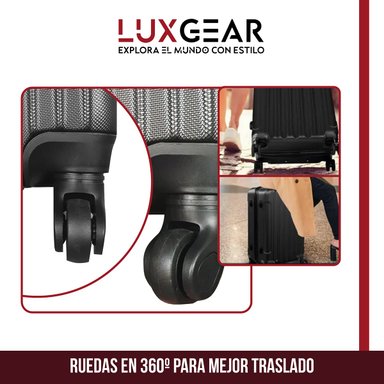 MALETAS 10 15 23KG LUXGEAR SET X3 MALETAS VIAJE ANTIGOLPES - 4