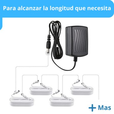 ADAPTADOR CABLE CÁMARA SEGURIDAD EXTENSOR UNIVERSAL 5 METROS 12V - 2