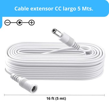 ADAPTADOR CABLE CÁMARA SEGURIDAD EXTENSOR UNIVERSAL 5 METROS 12V - 5