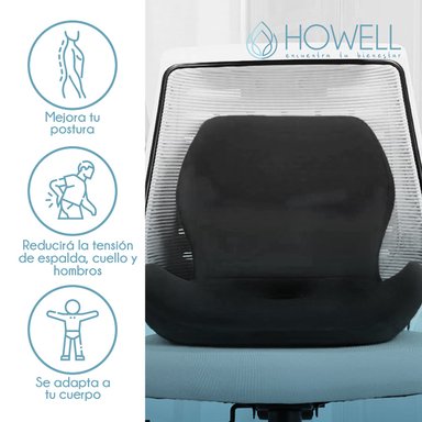 COJÍN HOWELL ORTOPÉDICO ASIENTO Y ESPALDA LUMBAR 2 EN 1 - 2