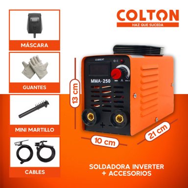 SOLDADORA INVERTER COLTON 4KW 220V + ACCESORIOS - 2