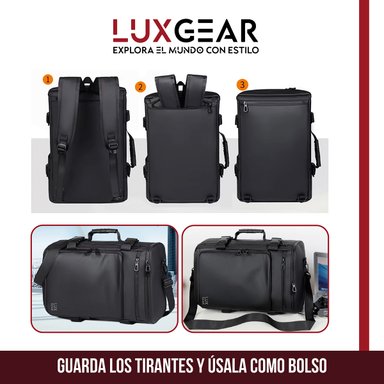 MOCHILA NOTEBOOK ANTIRROBO LUXGEAR SLEEK IMPERMEABLE 3 EN 1 - 3