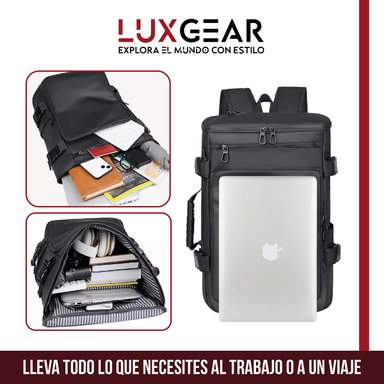 MOCHILA NOTEBOOK ANTIRROBO LUXGEAR SLEEK IMPERMEABLE 3 EN 1 - 6