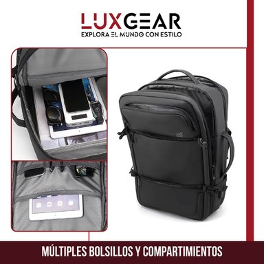 MOCHILA NOTEBOOK VIAJE LUXGEAR ELITE IMPERMEABLE EJECUTIVA - 3