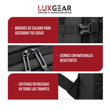 MOCHILA NOTEBOOK VIAJE LUXGEAR ELITE IMPERMEABLE EJECUTIVA - 4