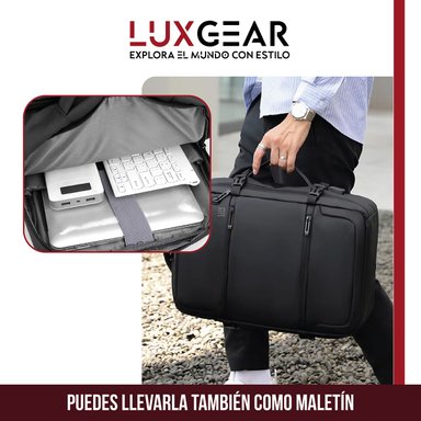 MOCHILA NOTEBOOK VIAJE LUXGEAR ELITE IMPERMEABLE EJECUTIVA - 7