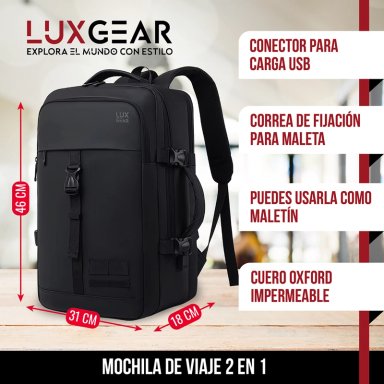 MOCHILA NOTEBOOK 15.6'' LUXGEAR LUXOR OFICINA VIAJE IMPERM - 2