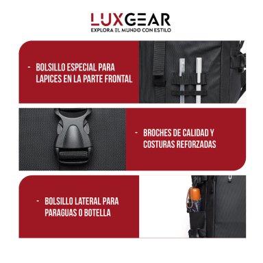 MOCHILA NOTEBOOK 15.6'' LUXGEAR LUXOR OFICINA VIAJE IMPERM - 8