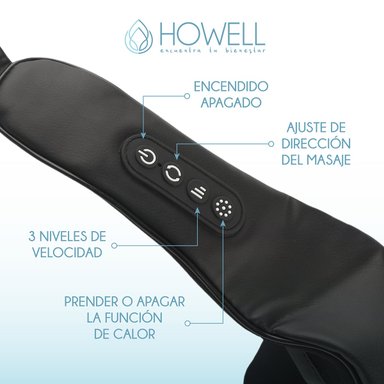 MASAJEADOR HOWELL CUELLO INALÁMBRICO V5 CERVICAL ESPALDA - 6