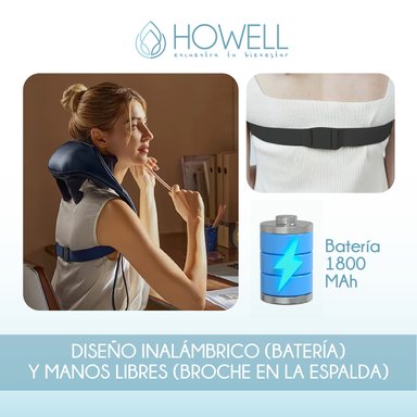 MASAJEADOR HOWELL CUELLO INALÁMBRICO V5 CERVICAL ESPALDA - 7