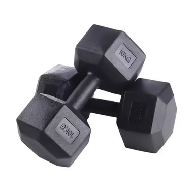 MANCUERNA HEXAGONAL 10KG PAR SET X2 PESAS PVC 20KG OVERFIT - 1