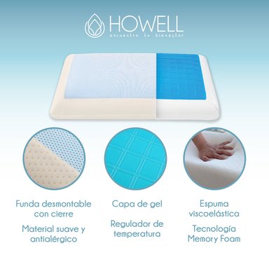 ALMOHADA GEL ORTOPE DICA VISCO HOWELL MEMORY 60X40CM SET X2 - 4