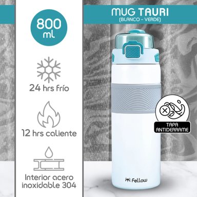 TERMO BOTELLA TERMICA TAURI BY FELLOW MUG AGUA CAFE 800ML - 2