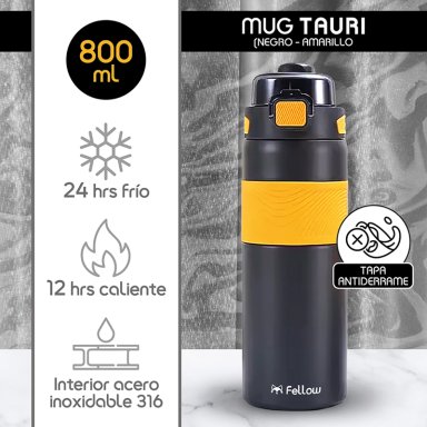TERMO BOTELLA TERMICA TAURI BY FELLOW MUG CAFE AGUA 800ML - 2