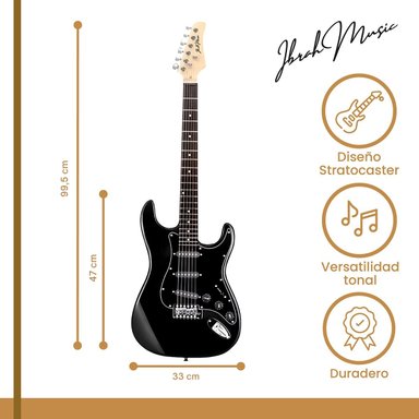 GUITARRA ELE CTRICA STRATO IBRAH + AMPLIF + ACCESORIOS NEGRA - 2